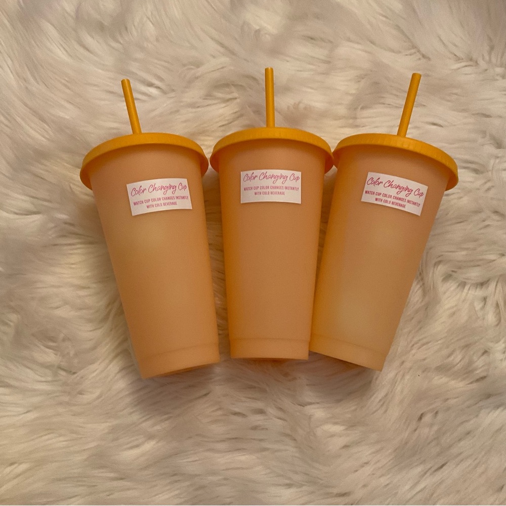 Orange Color Changing Cups - New - Bundle of 3 - Picture 2 of 9